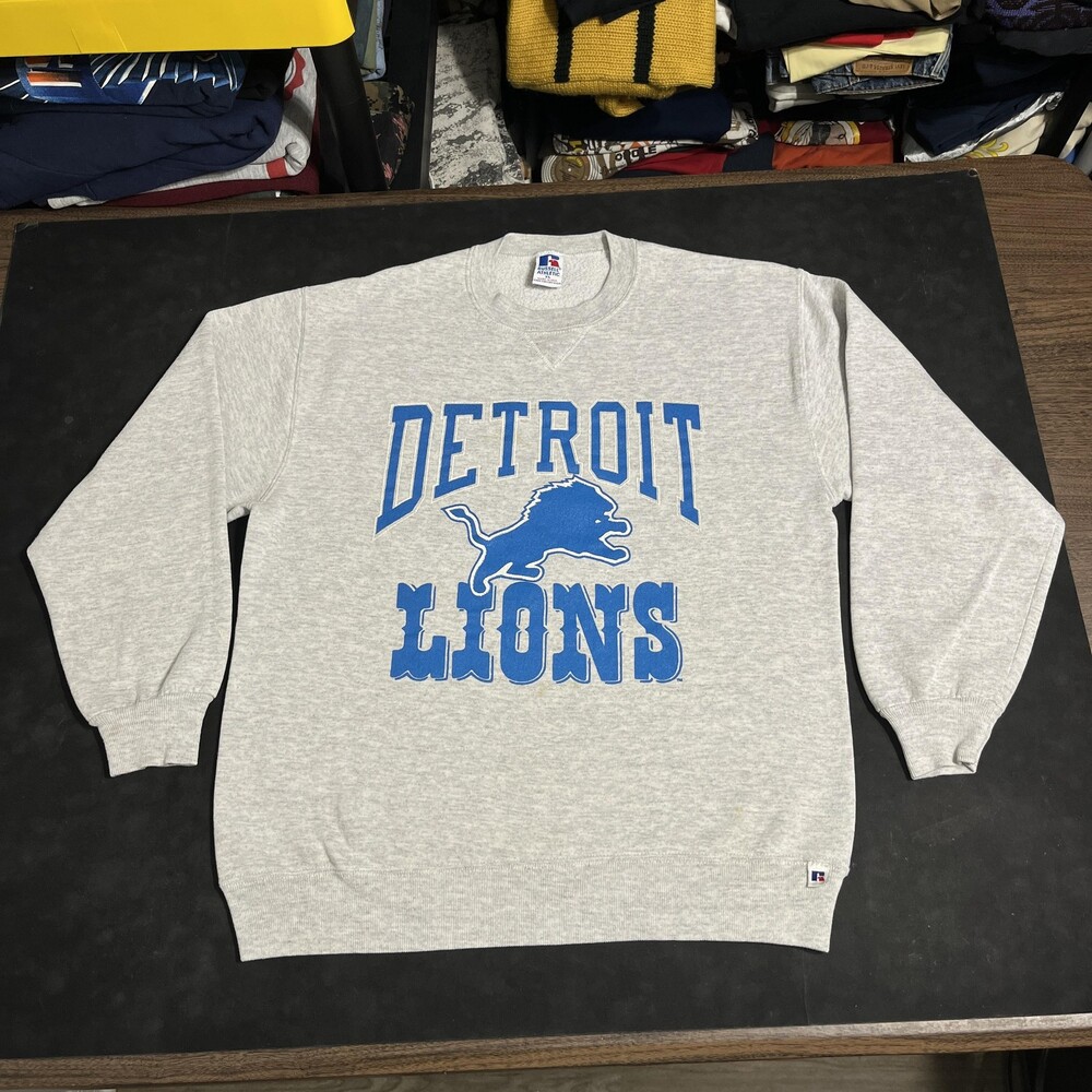 Vintage Detroit Lions Sweatshirt Russell Athletic USA Made XL NFL Football 80s